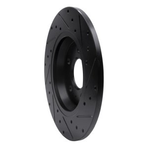 Audi A4 Brake Rotor (1) - Rear Left - R1 Concepts - Drilled & Slotted - Black - `08-`25